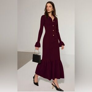 73. Commense $59 Mermaid Hem Collared Knit Maxi Dress